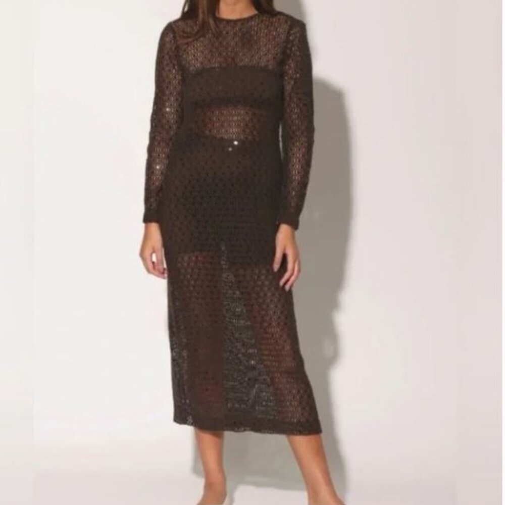 NWT WALTER BAKER Black Coco Crochet Dress Size S